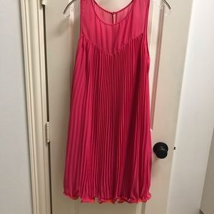 Pink w Orange Trim Summer Dress